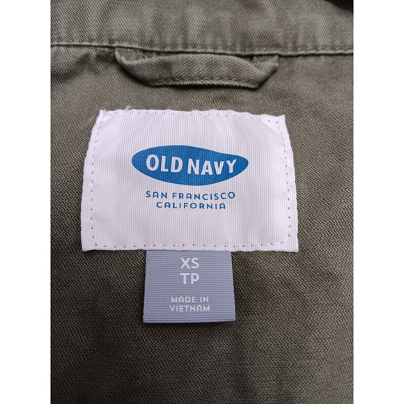 Old Navy Womens Field Jacket Olive Green Full‎ Zip Drawstring Waist XS - Picture 6 of 12